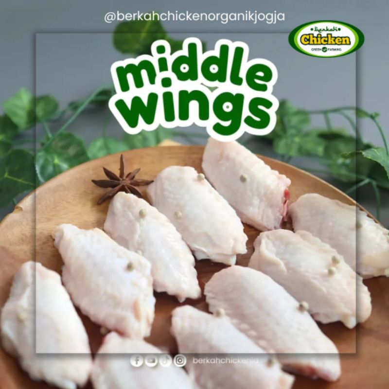 

MIDDLE WINGS ORGANIK 500 GRAM - BERKAH CHICKEN ORGANIK / SAYAP AYAM BAGIAN TENGAH / AYAM PROBIOTIK ORGANIK [instant kurir only]