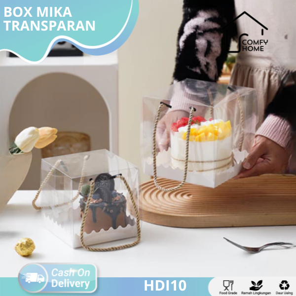 Kotak Mika Tali / Box Mika Transparan / Mika Kue / Kotak Mika Transparan / Box Hampers / Box Mika Ta
