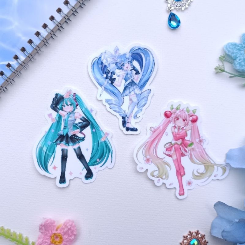 

Stiker Hatsune miku Vocaloid glitter - Sakura miku - Snow miku
