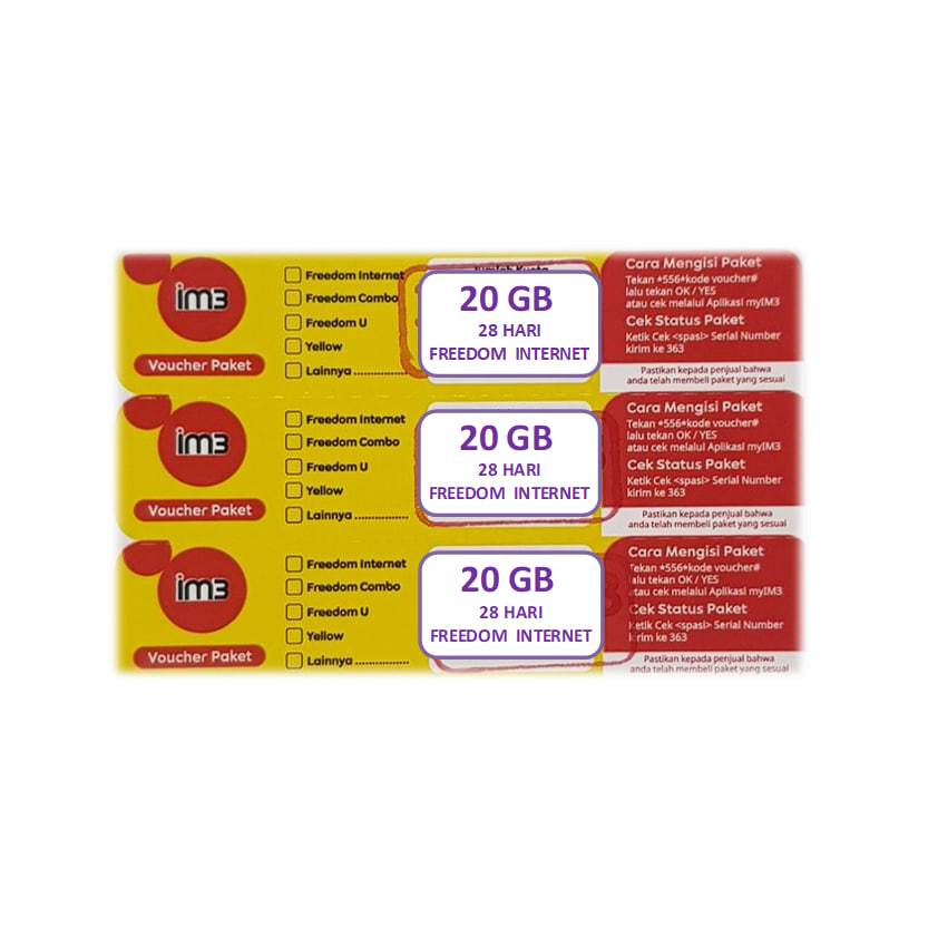 Voucher Indosat Freedom Internet 20 GB