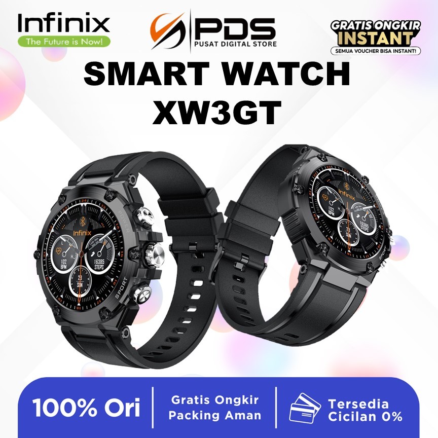 INFINIX SMART WATCH XW3GT XWATCH 3 GT - Layar 1.53" TFT - 25 Mode Olahraga - Baterai 500mAH - Garans