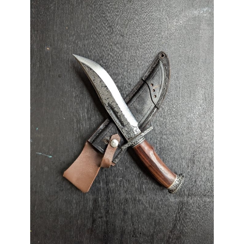 Pisau Survival Hunting Custom Ukiran Bunga Baja Sup 9