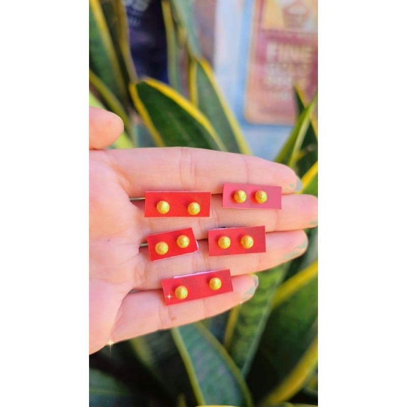 giwang bola pasir emas 24k