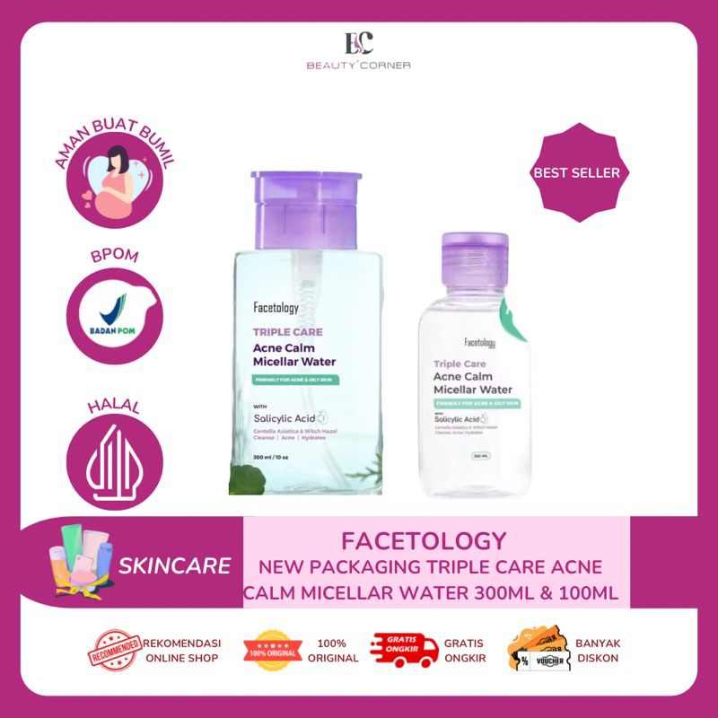 FACETOLOGY Triple Care Acne Calm Micellar Water New Packaging