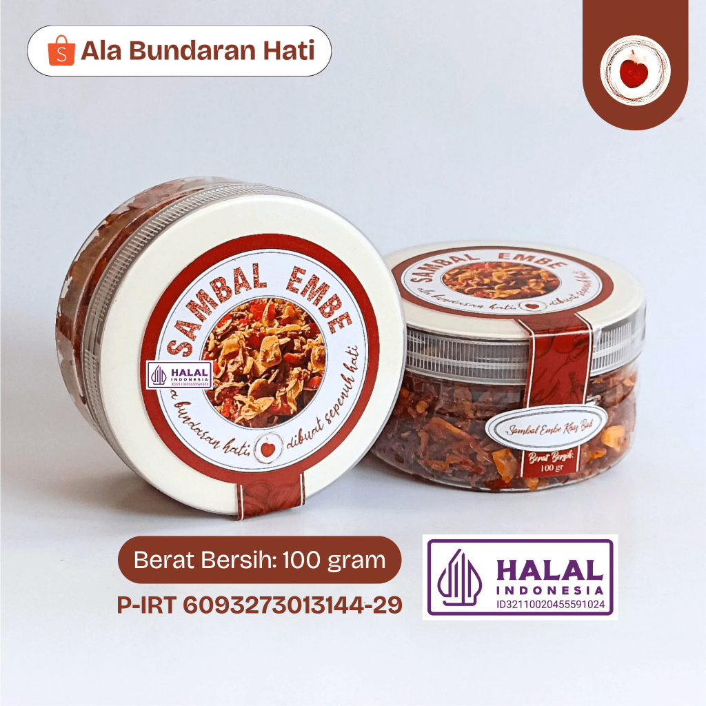 

SAMBAL EMBE NIKMAT | Sambal Embe 100 gram (kemasan toples) | Sambal Embe ala Bundaran Hati