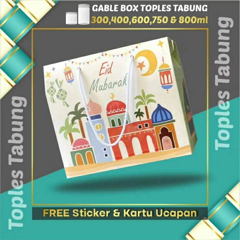 

Gable Box Hampers Lebaran White Pink Free Hangtag+Sticker Toples