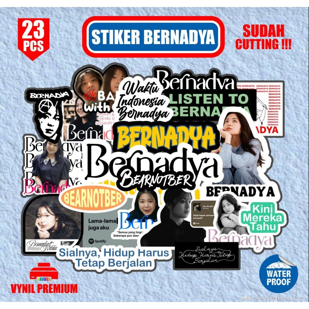 

Stiker Bernadya isi 23pcs singer musisi indonesia viral sudah terpotong tinggal tempel