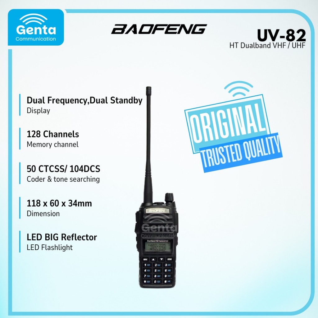 HT BAOFENG UV-82 / BAOFENG UV 82 UV82 5 WATT HT BAOFENG DUALBAND VHF UHF GARANSI BARU ORIGINAL TERMU