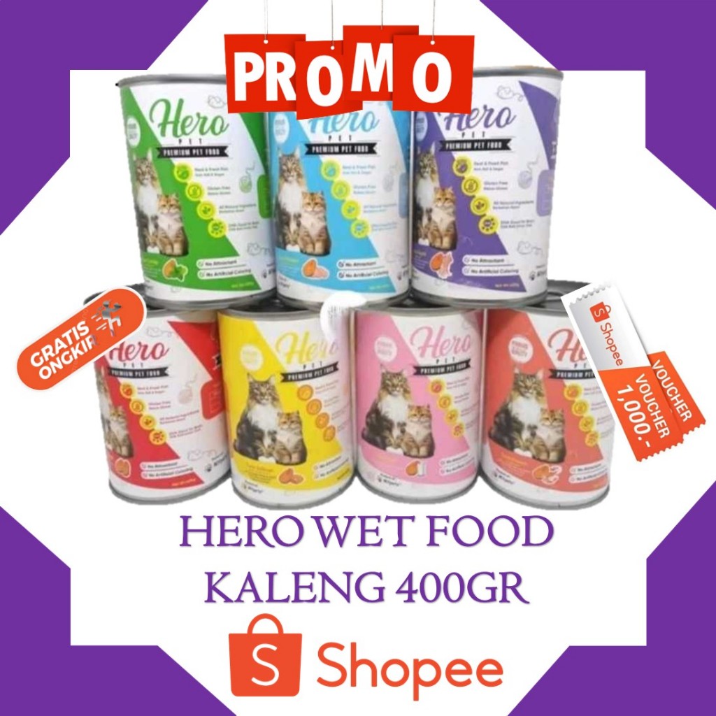 HERO KALENG Premium Pet Food 400 Gr / Makanan Basah Hewan Kucing wetFood