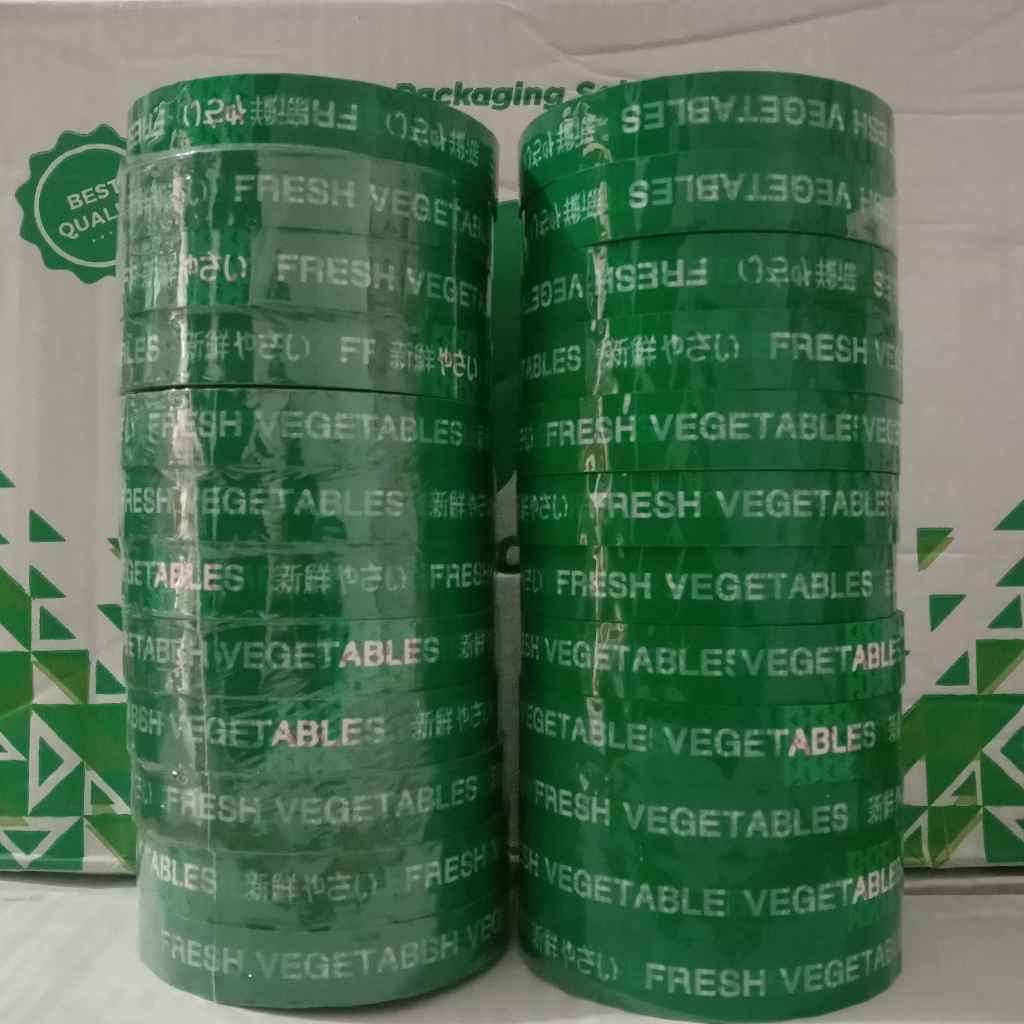 

2 Lusin / 24 Pcs - Lakban Isolasi Sayur Fresh Vegetables 18 mm x 50 Meter - Lakban Sayur Fresh