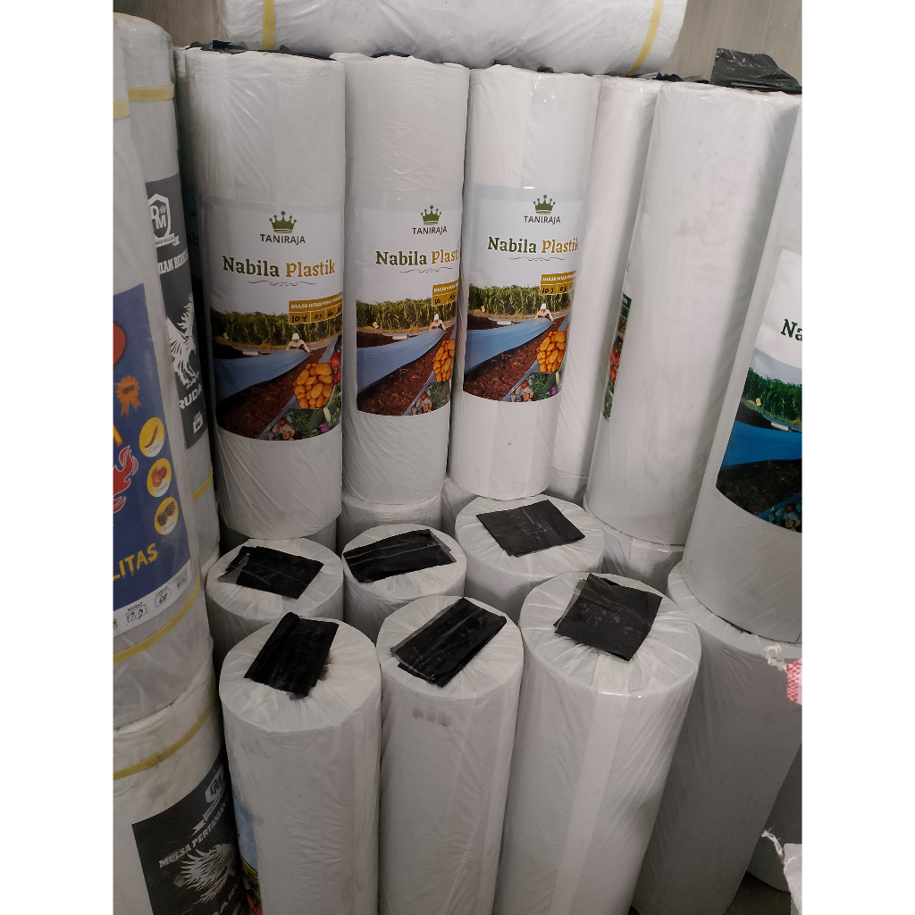 PLASTIK MULSA HITAM PERAK PREMIUM UKURAN 40/80cm free pasak dan kaos