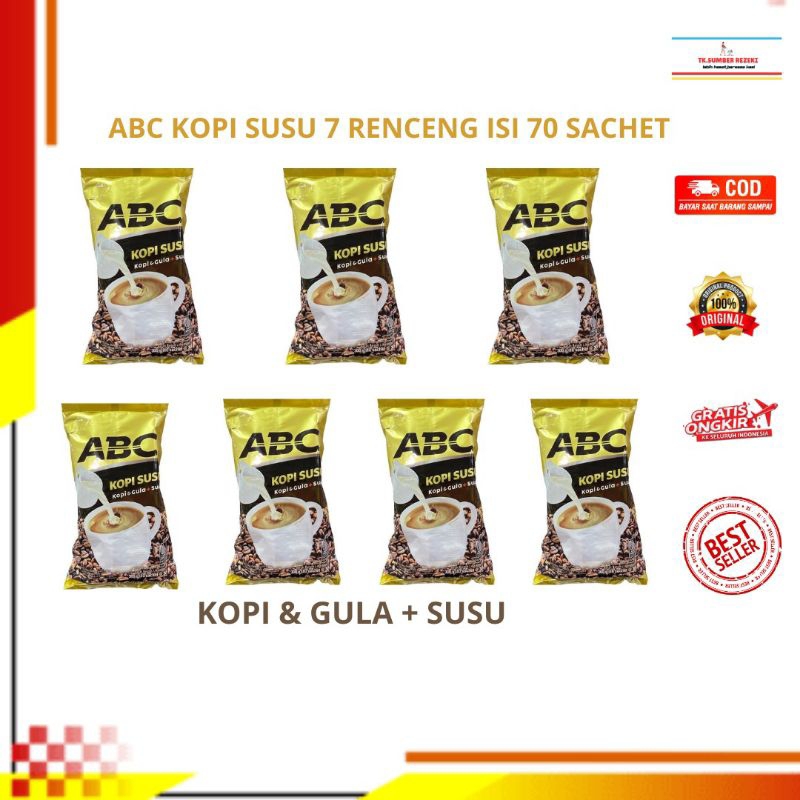

[PAKET HEMAT ISI 7]ABC Kopi susu 7 Renceng Isi 70 Sachet PROMO MURAH/ Kopi ABC Susu 7 Renceng Isi 70 Sachet PROMO MURAH