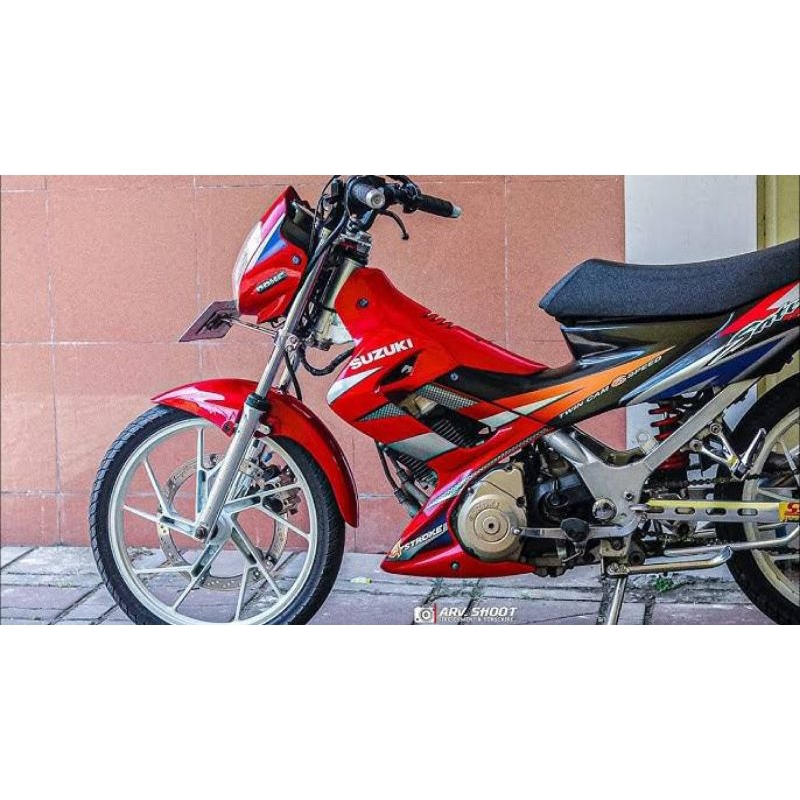 Striping Satria Fu CBU Lis sticker standard Ori Suzuki Satria Fu150  CBU 2005 Merah