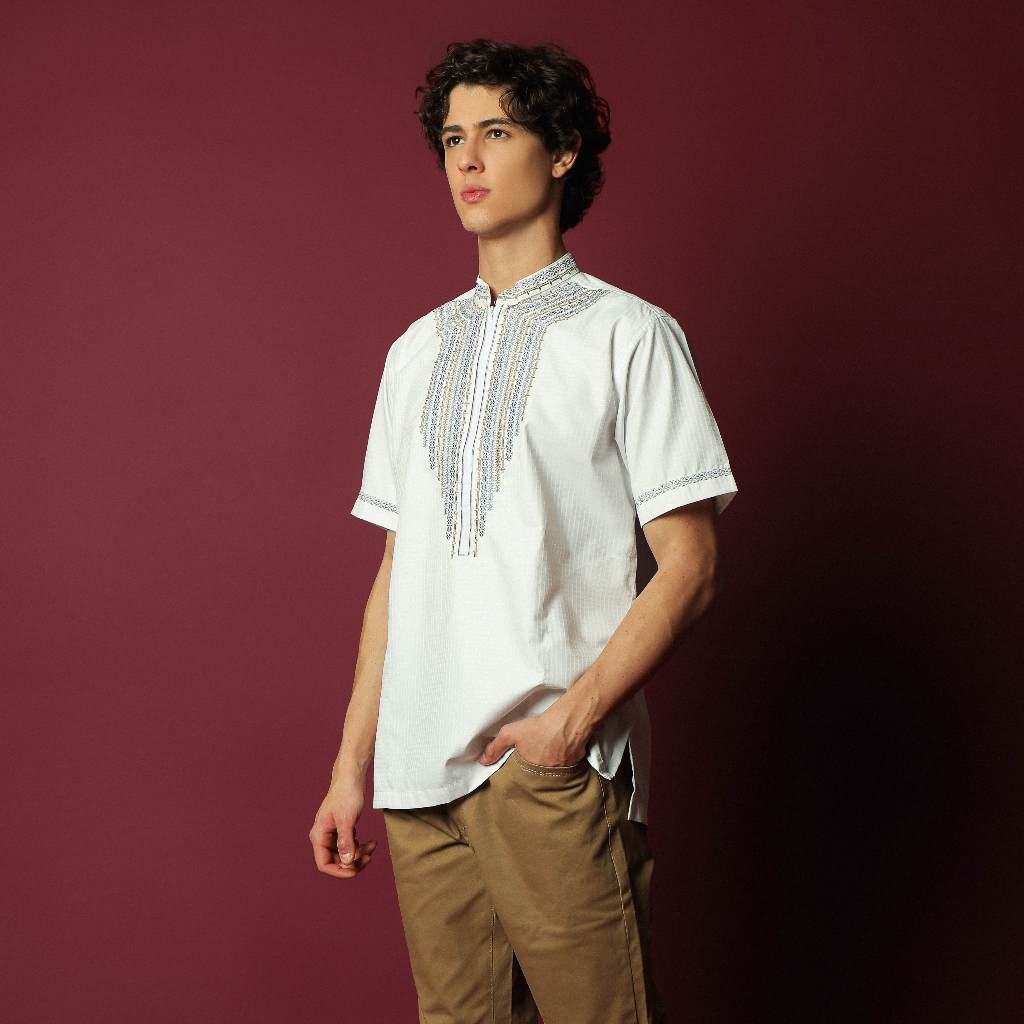 AL-ACHWAN Baju Koko Albania White & Istanbul White