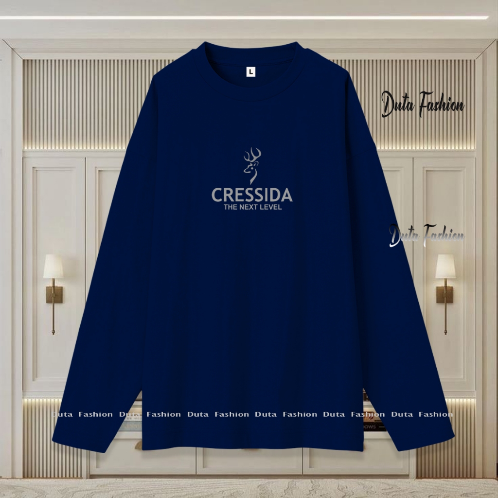 T Shirt Kaos Distro Lengan Panjang Cressida Premium Text Gold Distro Lengan Pendek Baju Unisex
