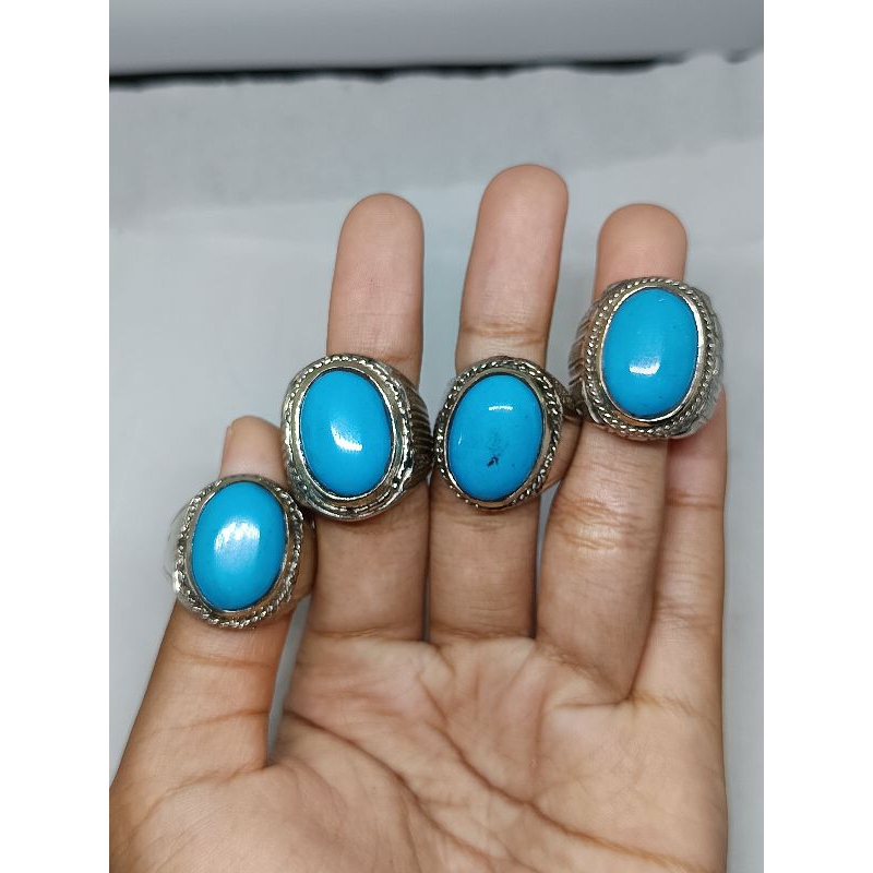 cincin pirus biru polos