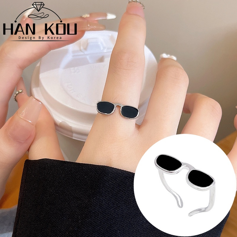 HANKOU-Cincin Titanium Wanita Anti Karat Cincin Wanita Korea Aesthetic Ukuran Dapat Disesuaikan C-02