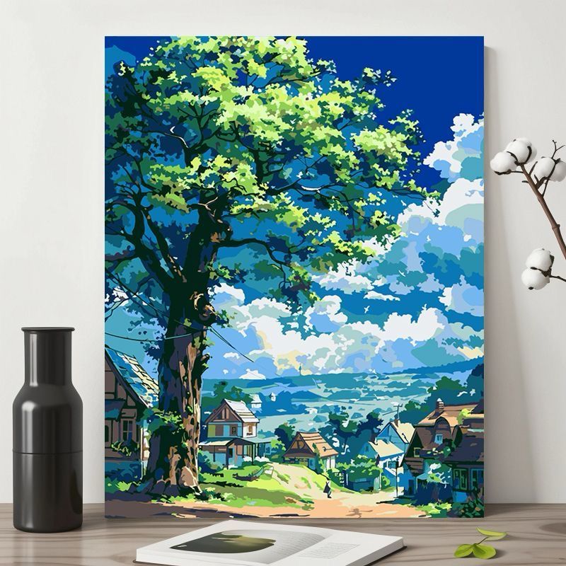 

(No Frame) Paint by number 30x40cm Lukisan Kanvas DIY Painting