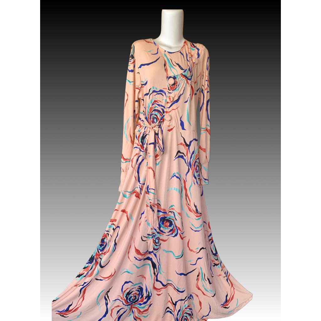 TERMURAH Cuci Gudang Gamis Jersey Motif dan Polos Bahan Adem Dan Jatuh