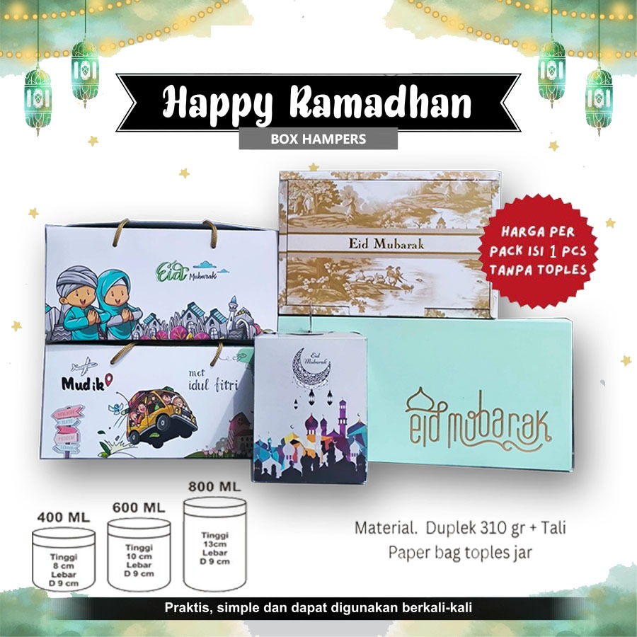 

Kotak Lebaran K8830 / Kotak Parcel Lebaran Motif Mesjid / Kotak Parcel Lebaran Motif Mudik / Kotak Parcel Lebaran Motif Couple / Eid Mubarak Hampers Kotak Parcel Lebaran Goodie Bag Idul Fitri