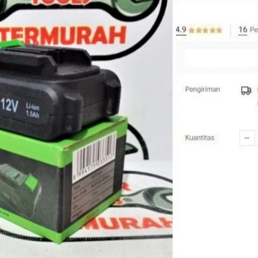

Battery Only RCD12V-SP053 RYU Cordless Bor Baterai Spare Part RCD 12V