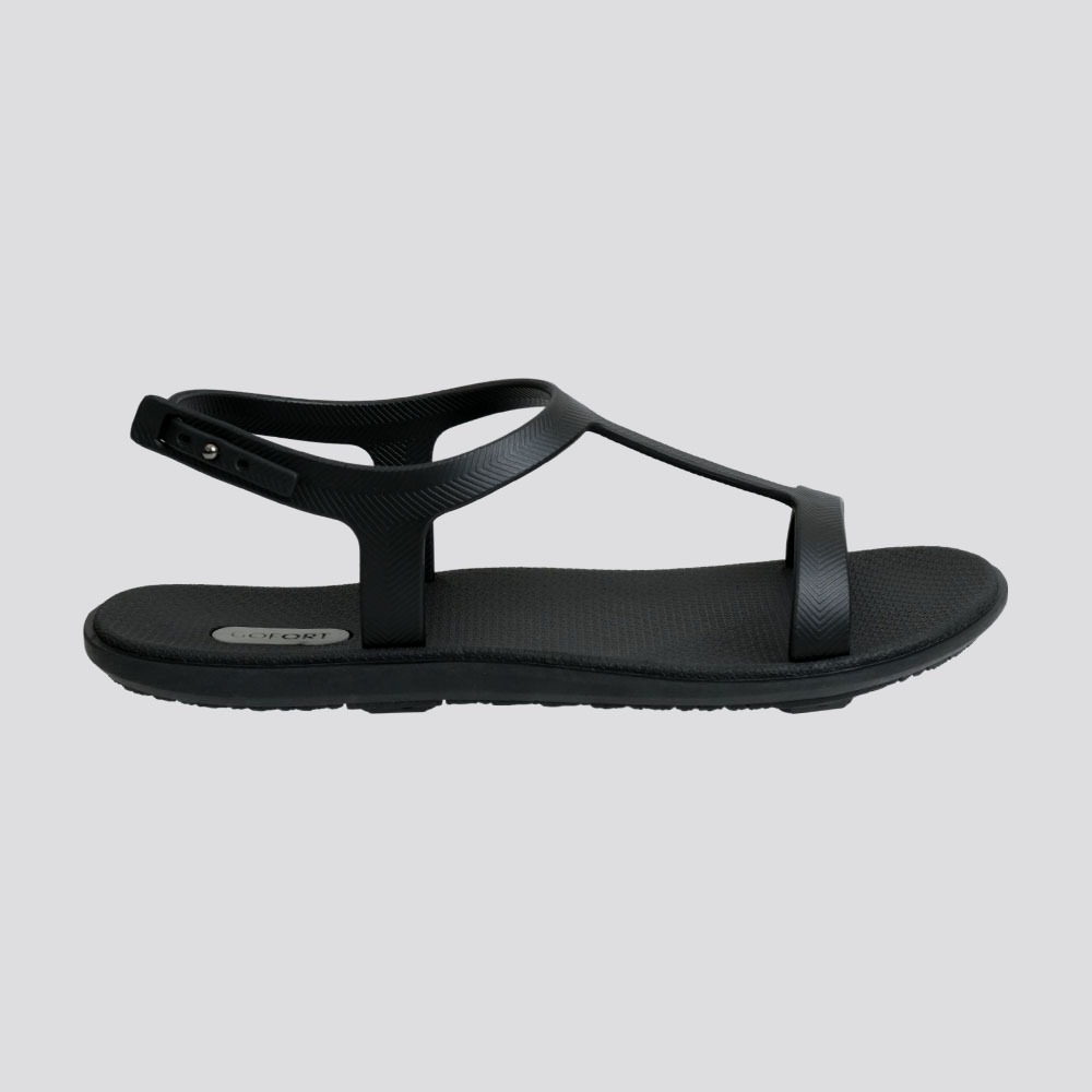Gofort Sandal Wanita Tali Belakang Anti Slip Casual Style Traveling Karet Gofort Luna Black