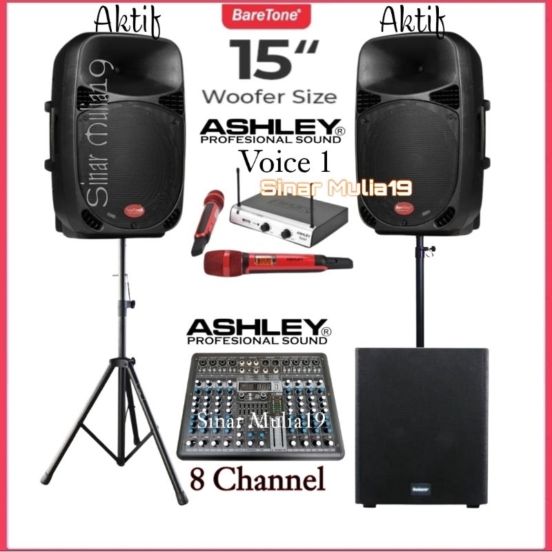 Paket Sound System BareTone 15 Inch Aktif Max15mb Subwoofer Aktif Betavo Sa 120 Pro Mixer Ashley SMR