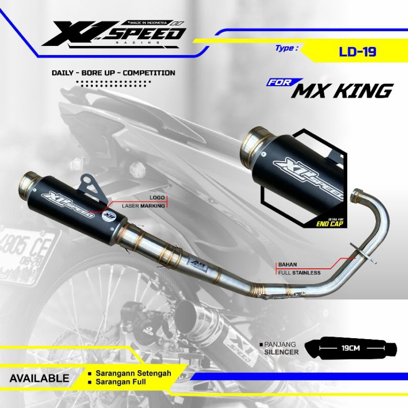 Kenalpot MX king Fullsystem Roadrace Original X1 Speed Racing