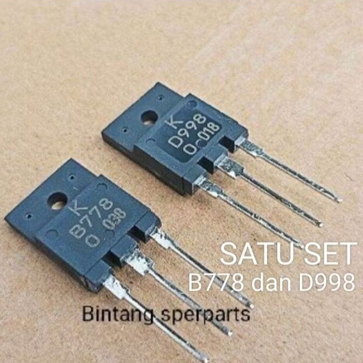TRANSISTOR B778 D998 ORIGINAL (SATU SET) TRANSISTOR D998 NPN ORIGINAL IC TRANSISTOR B778 PNP ORIGINA