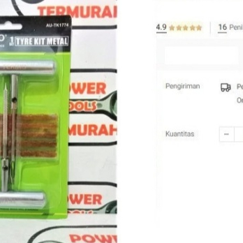 

Alat Tambal Ban TEKIRO Metal TK1744 Tubless Tubles Tire Repair Kit