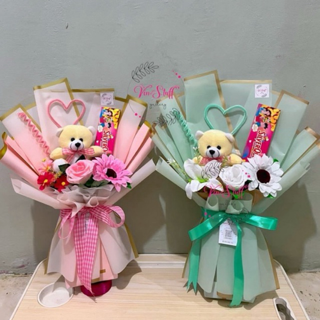 

Buket Hemat Boneka Mini mix Coklat Bisa Request Warna Buket