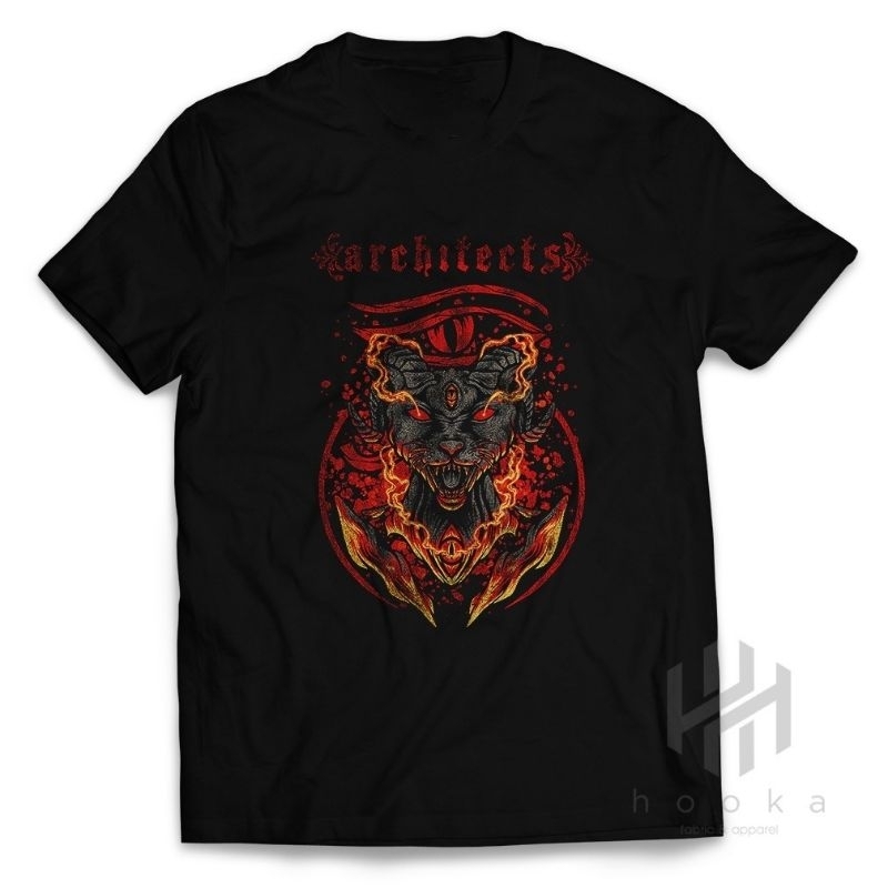 Kaos Architects - Satanic Cat Tshirt Distro Band Metal Bootleg Katun Combed 24s