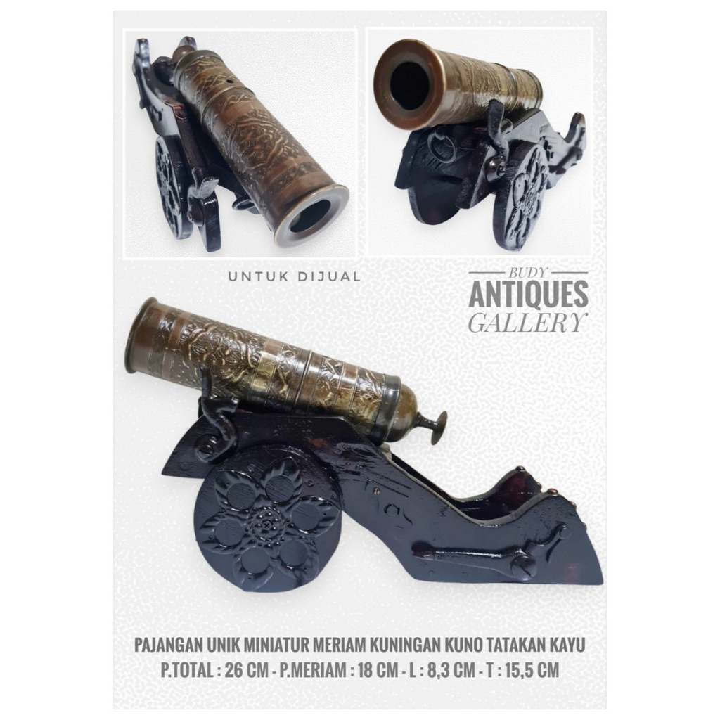 Miniatur Antik Meriam Kuningan Full Ornamen