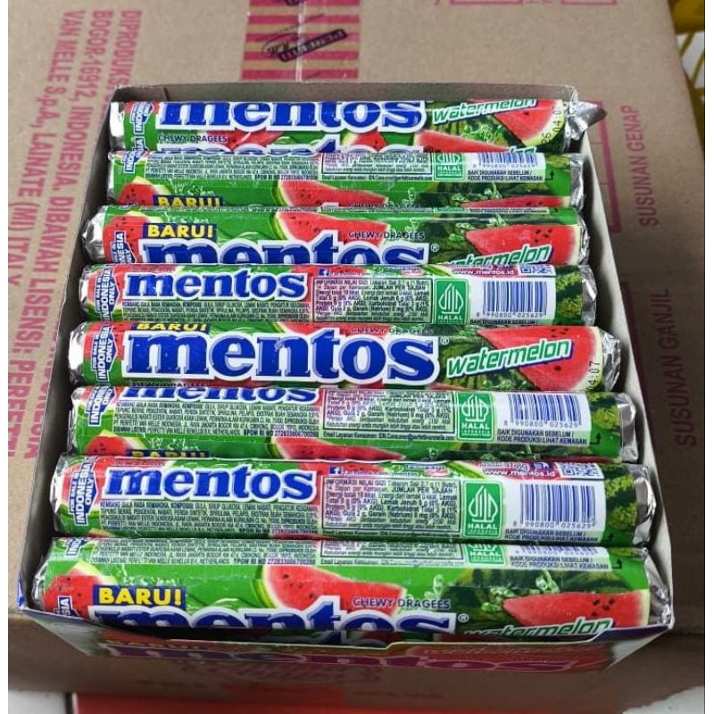 

permen mentos chewy dragees watermelon 37,8 gram