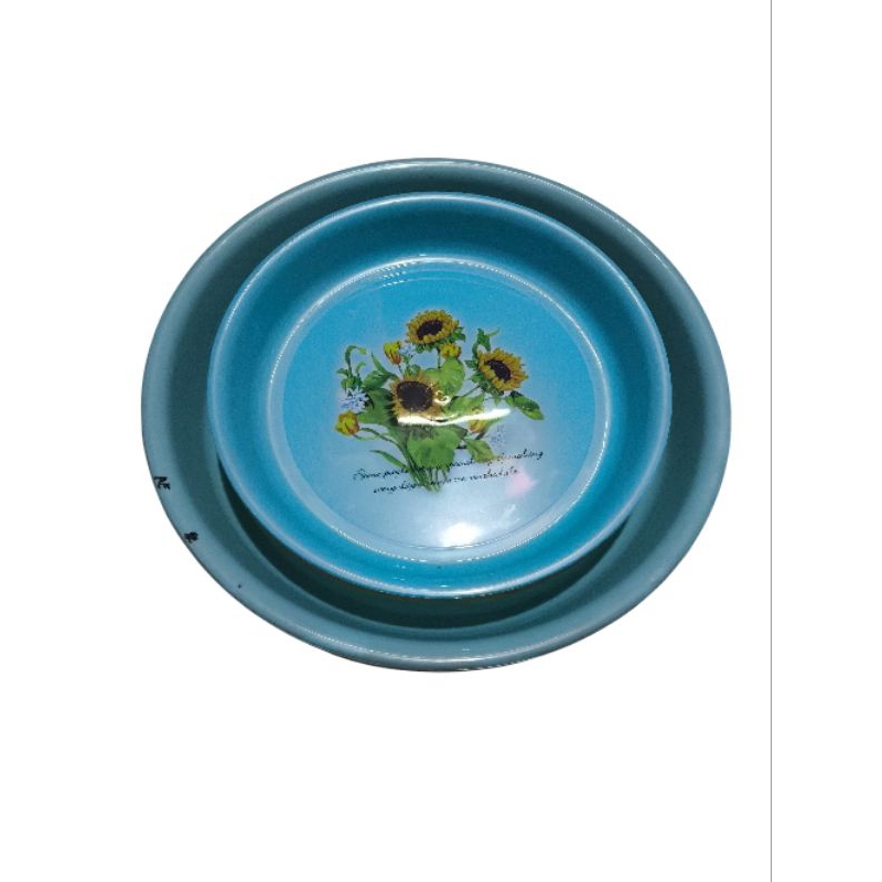 Nampan bulat /tampah plastik bunga warna 30cm dan 38cm Calista