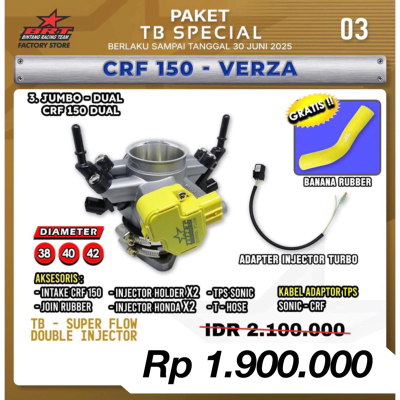TB crf150L dual injektor BRT 38 40 42