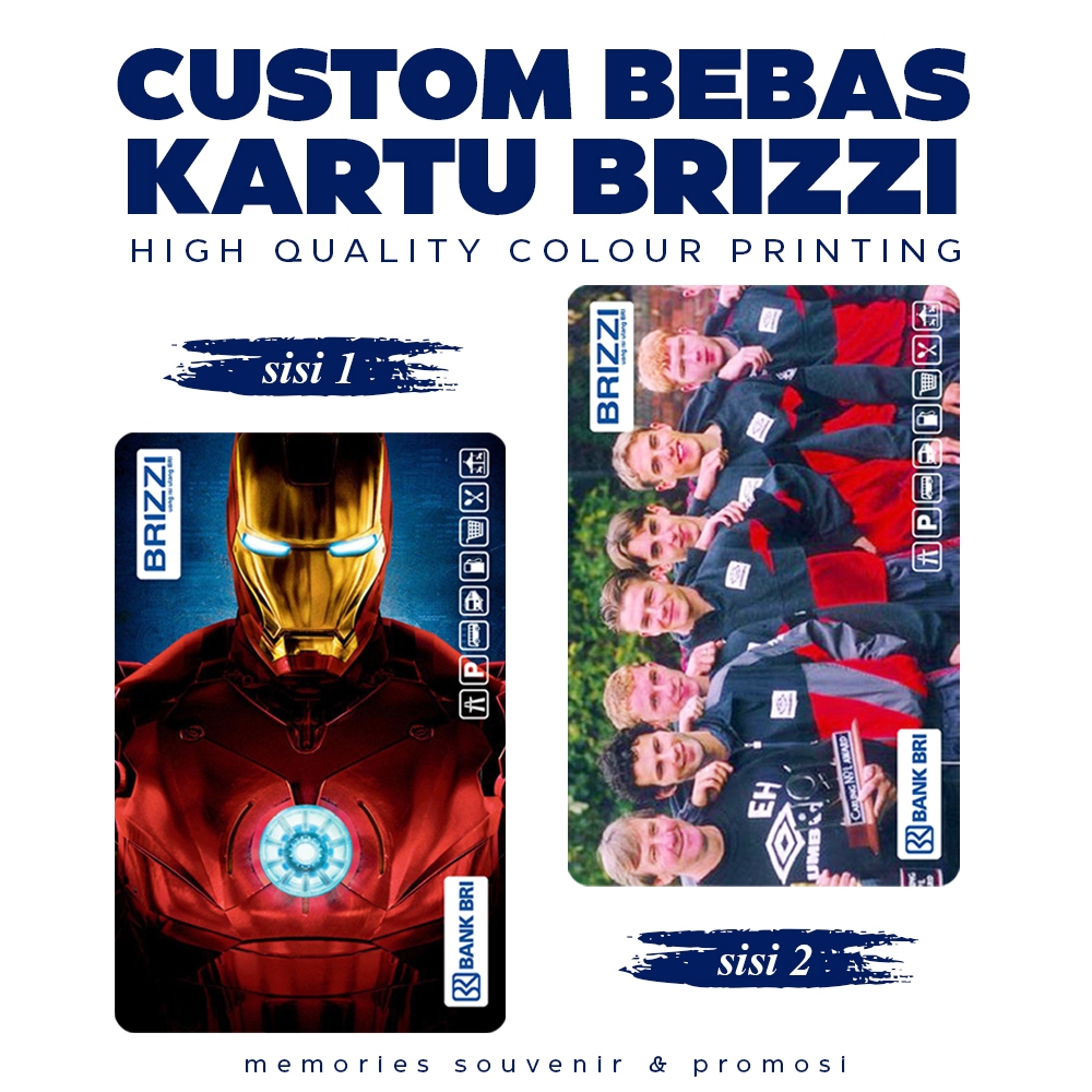 

Kartu Etoll BRIZZI cetak 2 sisi UV printing custom foto gambar logo bebas/ kartu emoney custom/ cetak custom printing kartu etoll