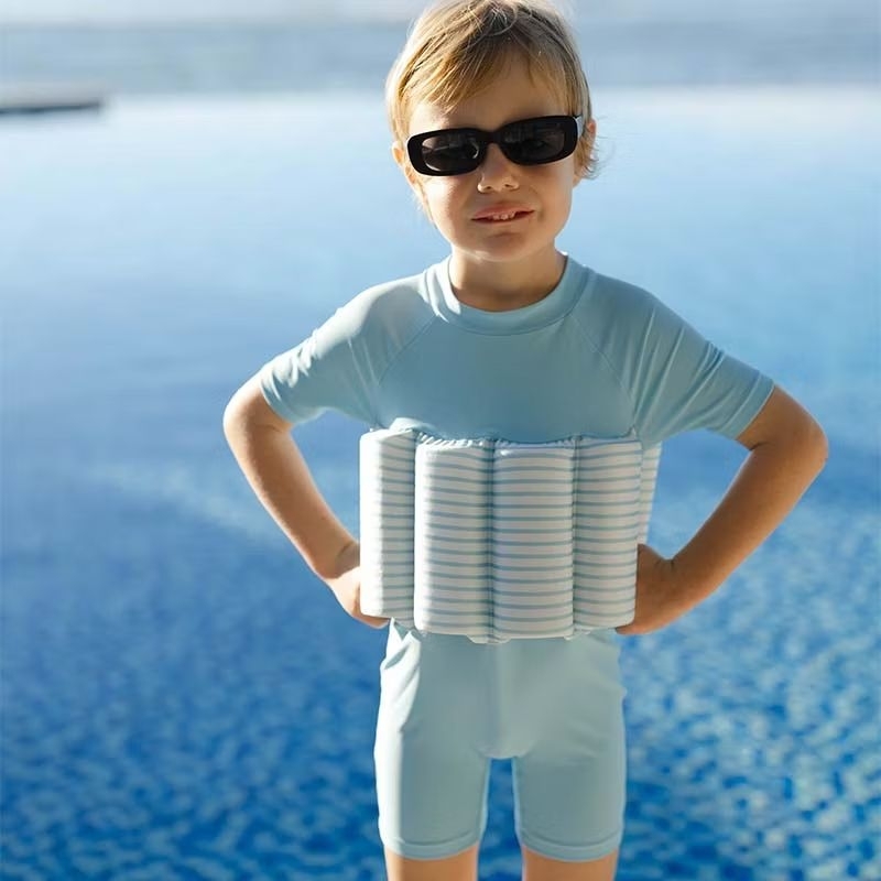 preloved baju renang anak lee vierra kids Stripes & Blooms Diving Short Sleeves Floatsuit,Baju Renan