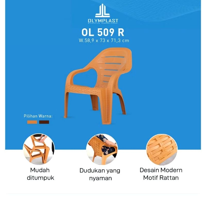kursi plastik olymplast / kursi santai 509 olymplast / furniture Palembang