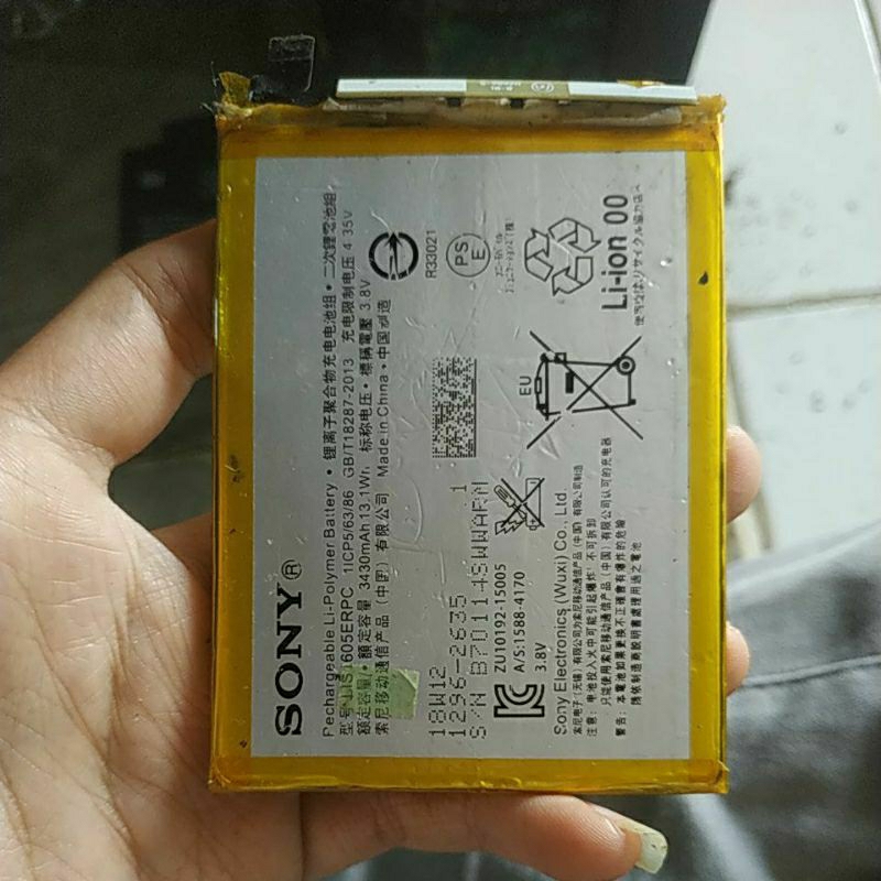 BATERAI BEKAS SONY z5 premium LIS1605ERPC MINUS FLEKSIBEL