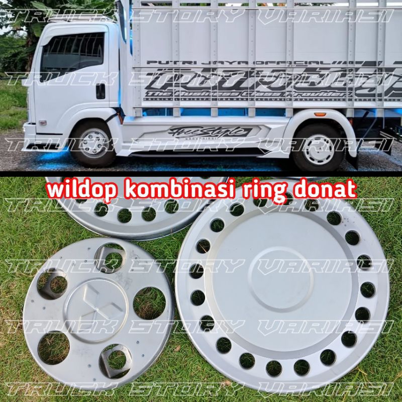 weldop truk ring 16 kombinasi plat besi 1set depan belakang