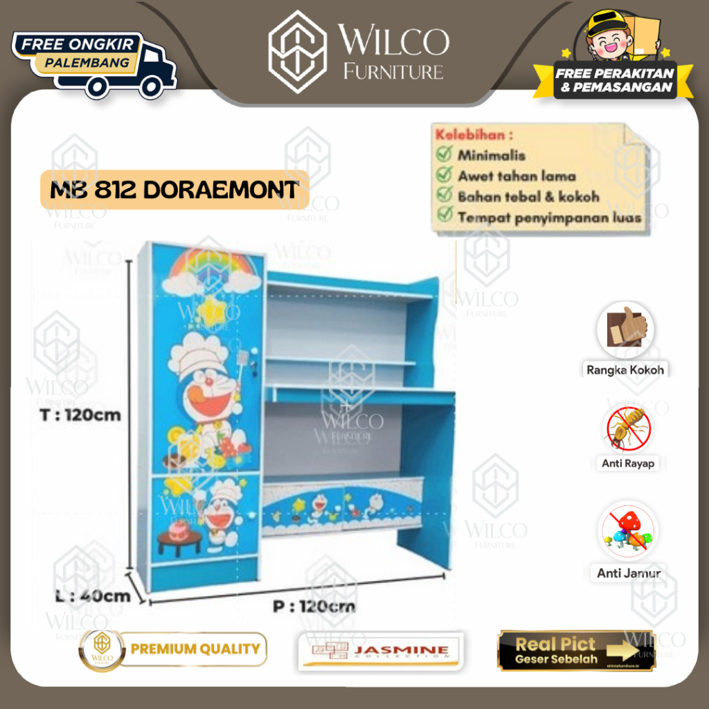 Meja Belajar MB 812 Doraemon | Meja Tulis Karakter Anak Cowok Jasmine | Meja Belajar Doraemon Murah 
