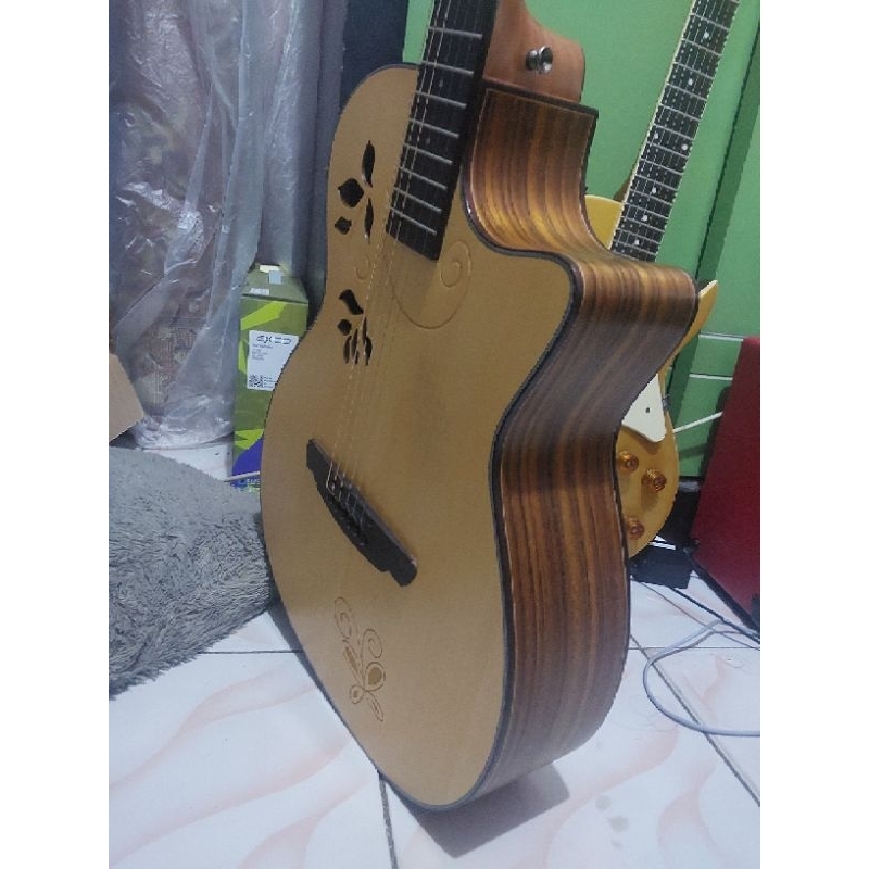 Gitar Akustik elektrik/ guitar acoustic electric SQOE spain SQ-IS natural