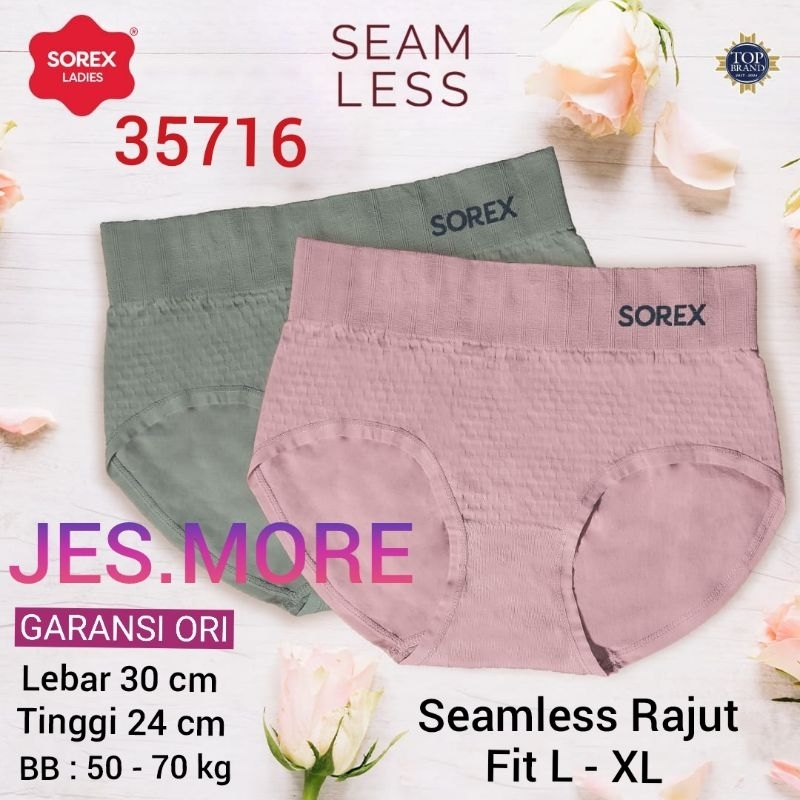 SOREX 35716 CD Celana Dalam Wanita Seamless Rajut fit L - XL