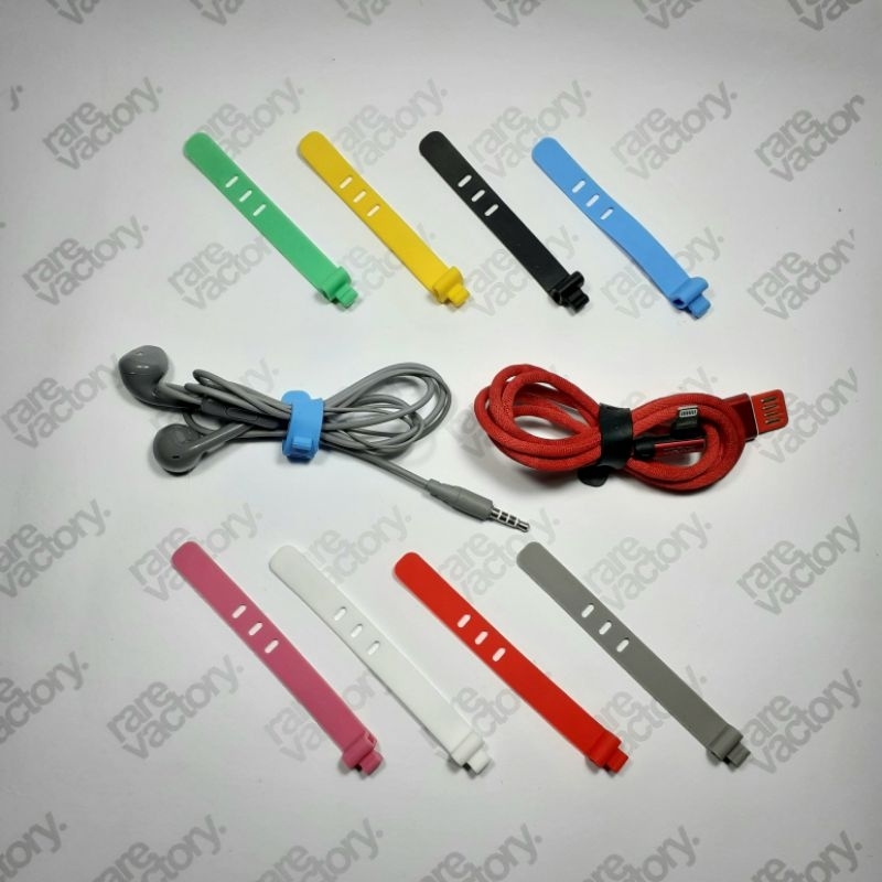 Karet Pengikat Kabel Charger bahan Silicone/ Silikon juga untuk Headset, Earphone, Lanyard, Strap Ma