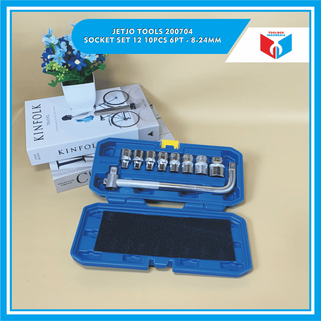 JETJO TOOLS 200704  KUNCI SOCKET SET 12 10 PCS 12PT - 8-24MM
