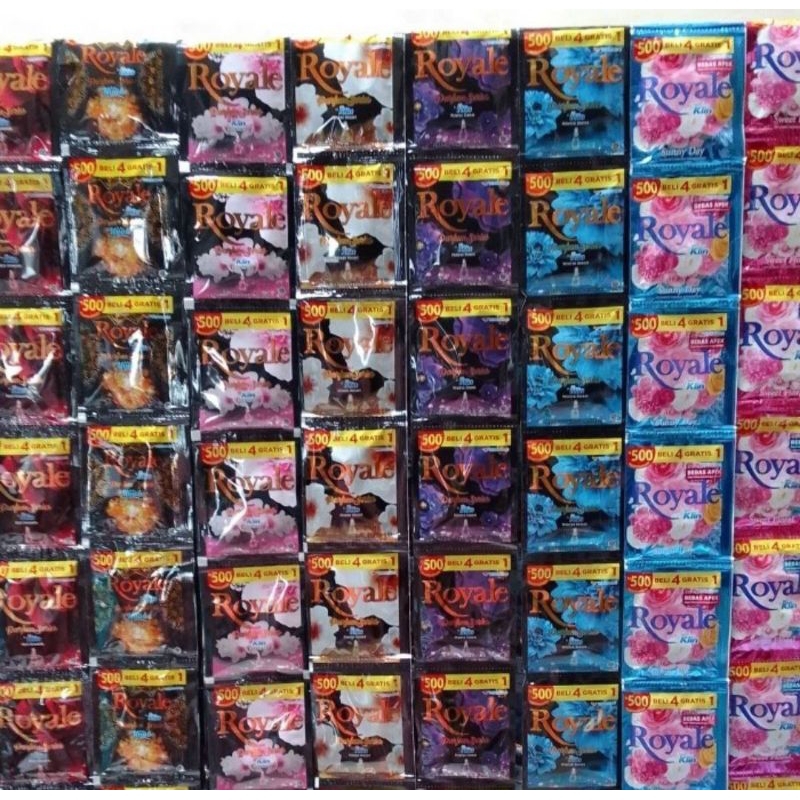 per kardus karton dus 24 renceng  1 RENCENG ISI 12 SACHET ROYALE PENGHARUM PAKAIAN / PEWANGI / ROYAL