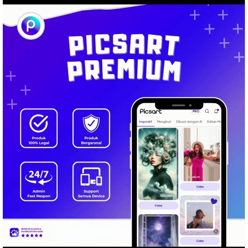 Picsart Premium 1 tahun for lOS PC Android