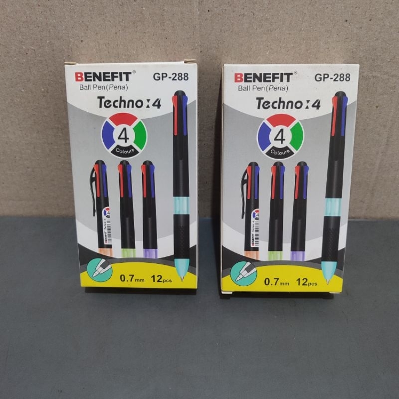

1 Pak Pulpen 4 Warna BENEFIT GP 288 Isi 12 Pcs