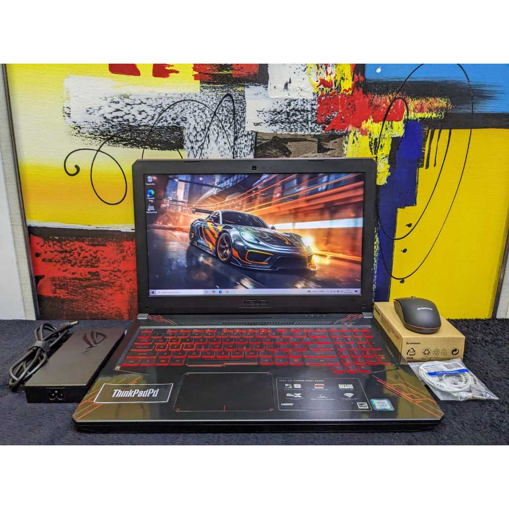 Laptop Gaming Asus TUF 15 FX504GE-323 Core i7 8750H Dual Storage GTX 1050 Ti Backlight Mulus
